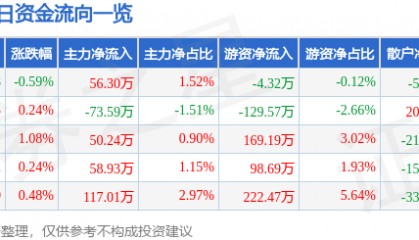 股票行情快报：恒源煤电（600971）3月12日主力资金净买入56.30万元