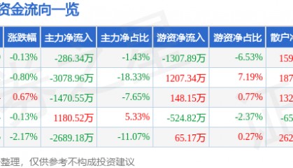 股票行情快报：新开普（300248）8月13日主力资金净卖出286.34万元