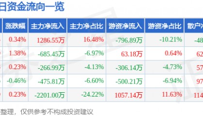 股票行情快报：恒源煤电（600971）3月26日主力资金净买入1286.55万元
