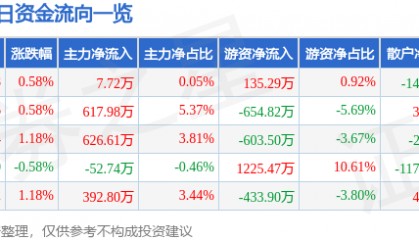 股票行情快报:华纺股份(600448)8月12日主力资金净买入7.72万元