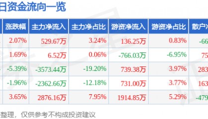股票行情快报:海南海药(000566)2月20日主力资金净买入529.67万元