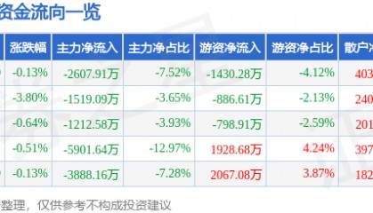 股票行情快报：新开普（300248）8月28日主力资金净卖出2607.91万元