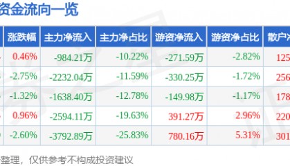 股票行情快报:新开普(300248)9月19日主力资金净卖出984.21万元